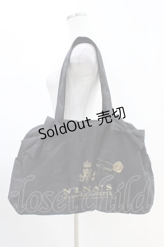 画像1: m petit by misako / NINA’Sコラボ ボストンバッグ  ブラック H-26-04-22-1025-LO-BG-NS-ZH (1)