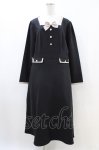 画像1: DearMyLove / スクエアネックリボンレディワンピース 4L ブラック H-26-04-22-1029-0-OP-NS-ZH (1)