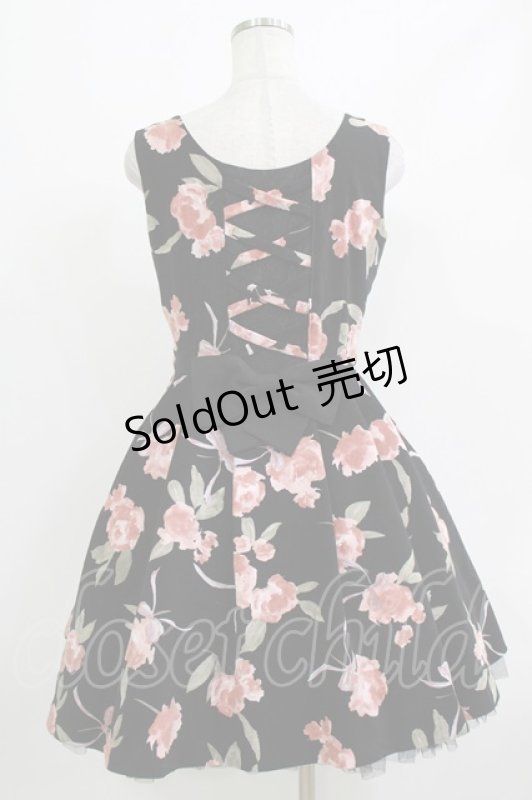 画像3: mille fille closet by LODISPOTTO / ロイヤルビッグローズワンピース M ブラック H-26-04-22-007-LO-OP-NS-ZH (3)