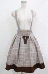 画像1: Amavel / サスペンダーチェックスカート Free ブラウン H-26-04-23-027-CA-SK-NS-ZH (1)