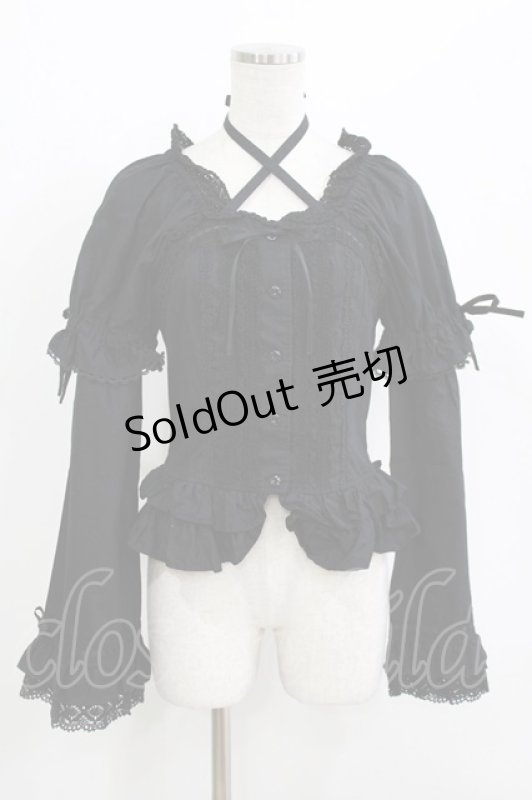 画像1: BABY,THE STARS SHINE BRIGHT / 姫袖後ろシャーリングブラウス Free ブラック H-26-04-23-046-BA-BL-NS-ZH (1)