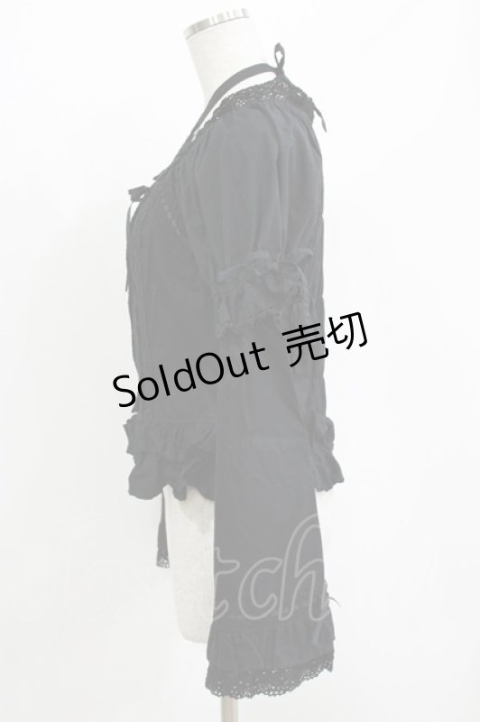 画像2: BABY,THE STARS SHINE BRIGHT / 姫袖後ろシャーリングブラウス Free ブラック H-26-04-23-046-BA-BL-NS-ZH (2)