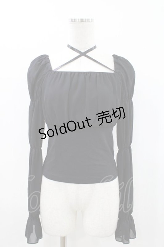 画像1: Moi-meme-Moitie / シフォンシャーリングカットソー  ブラック H-26-04-23-1024-MO-TO-KB-ZH (1)