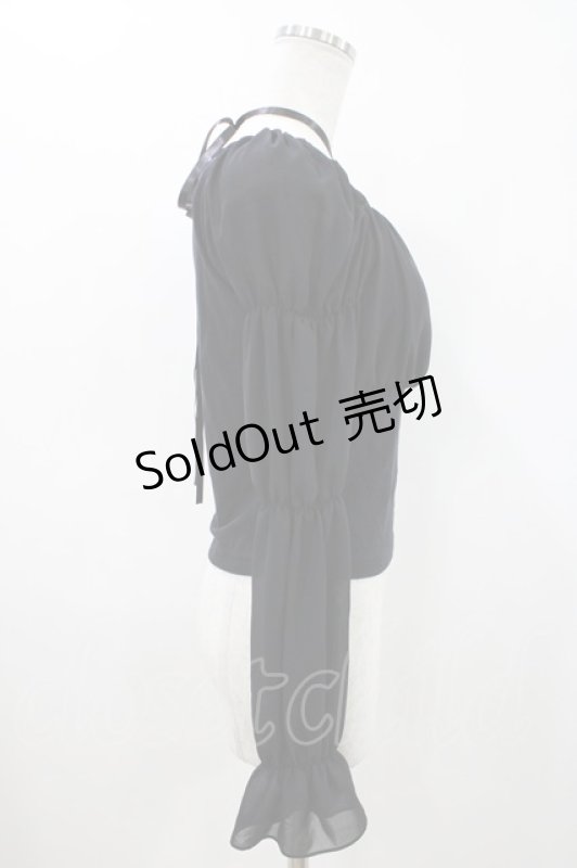 画像2: Moi-meme-Moitie / シフォンシャーリングカットソー  ブラック H-26-04-23-1024-MO-TO-KB-ZH (2)