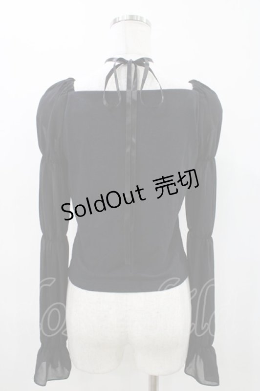 画像3: Moi-meme-Moitie / シフォンシャーリングカットソー  ブラック H-26-04-23-1024-MO-TO-KB-ZH (3)