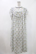 画像1: Maison de minette / "Ruban et rose" frill sleeve dress  ブルー H-26-04-23-1005-LO-OP-KB-ZH (1)