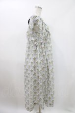 画像2: Maison de minette / "Ruban et rose" frill sleeve dress  ブルー H-26-04-23-1005-LO-OP-KB-ZH (2)