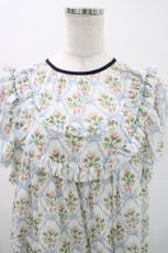 画像4: Maison de minette / "Ruban et rose" frill sleeve dress  ブルー H-26-04-23-1005-LO-OP-KB-ZH (4)