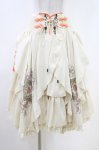 画像1: Ozz oneste / 和チャイナプリント刺繍スカート  アイボリー×オレンジ H-26-04-23-1010-OO-SK-KB-ZH (1)