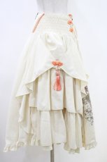 画像2: Ozz oneste / 和チャイナプリント刺繍スカート  アイボリー×オレンジ H-26-04-23-1010-OO-SK-KB-ZH (2)