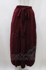 画像1: Ozz oneste / 刺繍袴スカート  エンジ H-26-04-23-1012-OO-SK-KB-ZH (1)