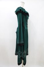 画像2: Ozz oneste / 薔薇刺繍ナポレオンZIPワンピース  グリーン H-26-04-23-1017-OO-OP-KB-ZH (2)
