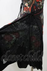 画像5: Ozz oneste / 和柄切替チャイナノースリーブワンピ  黒 H-26-04-23-1019-OO-OP-KB-ZH (5)