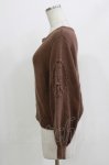 画像2: F&A / 袖ローズ刺繍ニットプルオーバー Free BROWN H-26-04-23-053-LO-TO-NS-ZH (2)