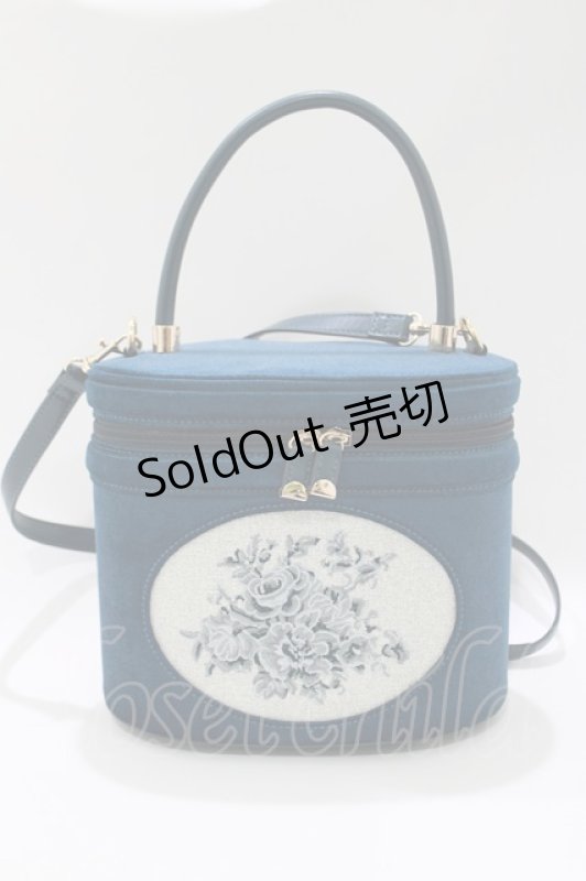 画像2: an another angelus / フレームローズ刺繍バニティバッグ 高さ18.5cm/幅22cm/マチ14cm/持ち手34cm/ショルダー89~105cm BLUE GREEN H-26-04-23-055-CA-BG-NS-ZH (2)