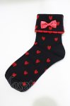 画像1: Angelic Pretty / Falling Heartクルー丈ソックス  ブラック/レッド H-26-04-23-065-AP-ZA-NS-ZH (1)
