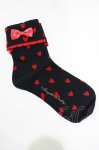 画像2: Angelic Pretty / Falling Heartクルー丈ソックス  ブラック/レッド H-26-04-23-065-AP-ZA-NS-ZH (2)