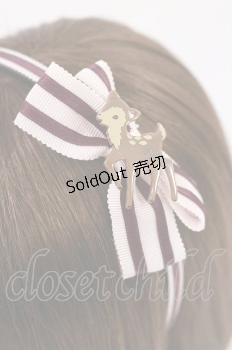 画像2: Innocent World / ロッタストライプリボンカチューシャ  ピンク H-26-04-24-005-IW-AC-NS-ZH (2)