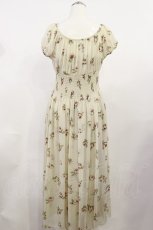 画像2: JESUS DIAMANTE / スモッキングパフマキシワンピース 38 バルドー薔薇 H-26-04-24-037-JE-OP-NS-ZH (2)