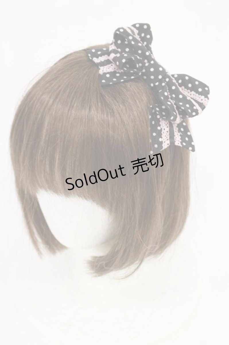 画像1: Innocent World / ドレスリボンカチューシャ（水玉）  ブラック/ピンク H-26-04-24-006-IW-AC-NS-ZH (1)