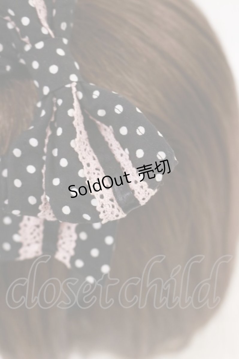 画像2: Innocent World / ドレスリボンカチューシャ（水玉）  ブラック/ピンク H-26-04-24-006-IW-AC-NS-ZH (2)