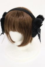 画像1: BABY,THE STARS SHINE BRIGHT / うさぎのイヤーマフ  ブラック H-26-04-24-008-BA-AC-NS-ZH (1)