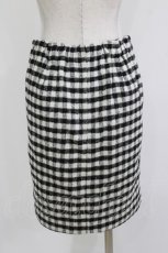 画像3: Candy Stripper / チェック柄ウールタイトスカート S 白×黒 H-26-04-24-1029-PU-SK-KB-ZH (3)