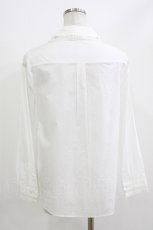 画像3: Jane Marple / ロゴレースラウンドカラーブラウス  ホワイト H-26-04-24-1040-JM-BL-KB-ZH (3)