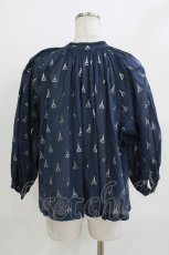 画像3: Jane Marple Dans Le Salon / LA TOUR EIFFELケープブラウス  ネイビー×ホワイトゴールド H-26-04-24-1041-JM-BL-KB-ZH (3)