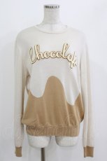 画像1: Q-pot. / メルトチョコレートクルーネックニット  ミルク H-26-04-24-1044-QP-TO-KB-ZH (1)