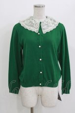 画像1: Q-pot. / メルティーレースカラーカーディガン  グリーン H-26-04-24-1050-QP-TO-KB-ZH (1)