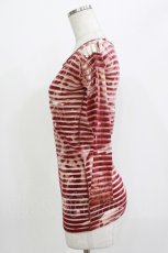 画像2: Jean Paul GAULTIER / ボーダー切替ガーゴイルパワーネットカットソー S 茶 H-26-04-24-1058-GO-TO-KB-ZH (2)