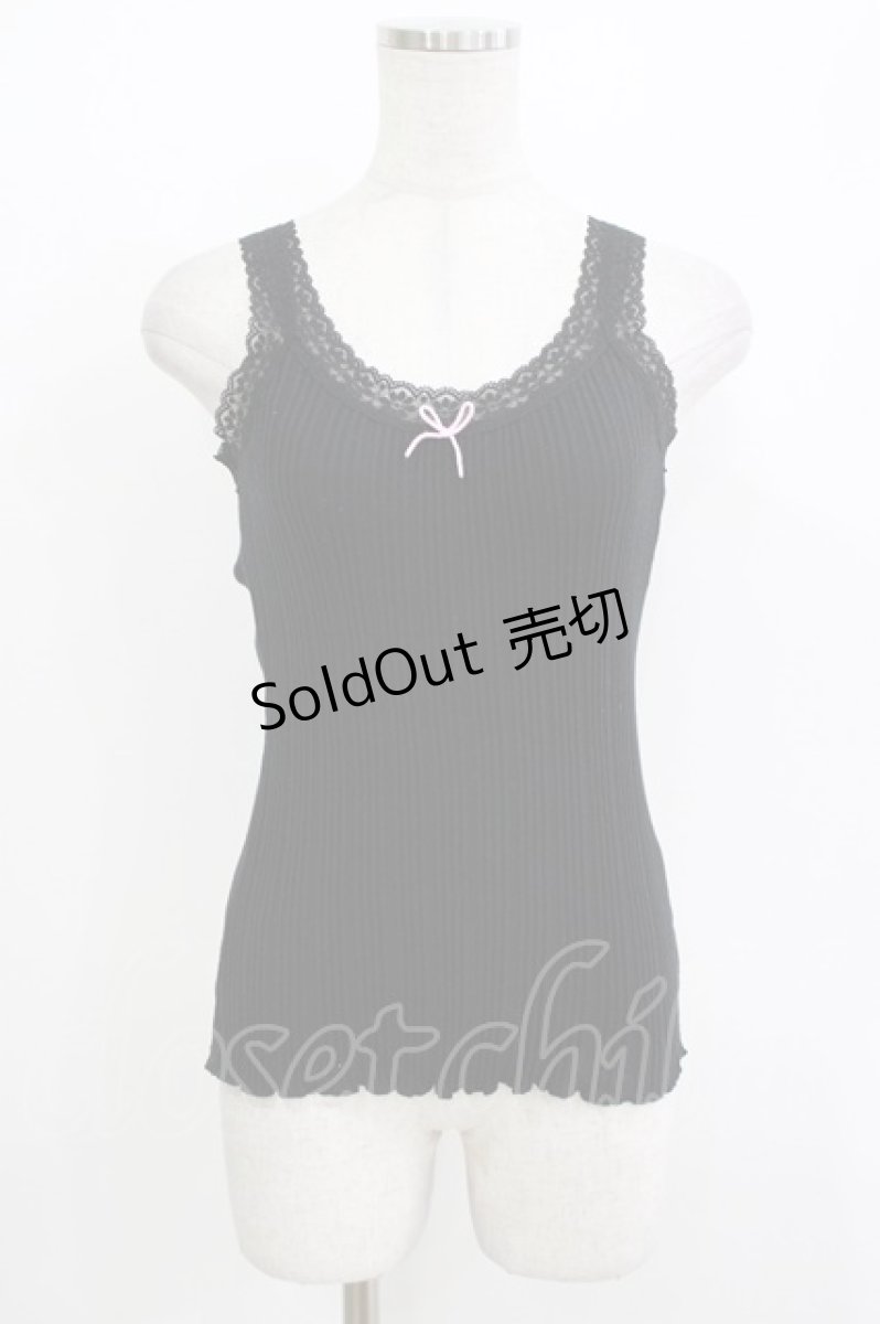 画像1: Katie / UNDER PRETTIES camisole  ブラック H-26-04-24-1065-LO-TO-KB-ZH (1)