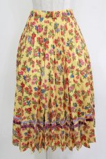 画像1: Jane Marple Dans Le Salon / Flowers of Jouy double accordion skirt M マスタード H-26-04-24-1012-JM-SK-KB-ZH (1)