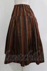 画像2: Jane Marple / Regimental stripe gored skirt M ブラウン H-26-04-24-1015-JM-SK-KB-ZH (2)