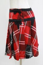 画像2: MILK / リボンチェックラップスカート  レッド H-26-04-24-1021-ML-SK-KB-ZH (2)