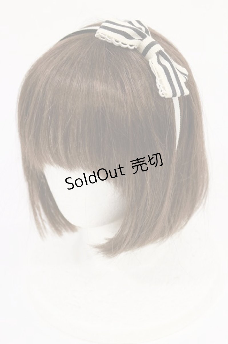 画像1: Innocent World / ケミカルレースストライプカチューシャ  オフ H-26-04-24-004-IW-AC-NS-ZH (1)