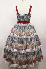 画像2: Plum Tree Design（海外ロリータブランド） / ストロベリー段々ジャンパースカート M ブラック H-26-04-24-029-LO-OP-NS-ZH (2)