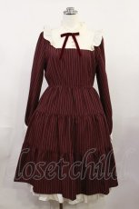 画像1: axes femme / ティアード切替ミニ丈ワンピース L ボルドー H-26-04-24-030-AX-OP-NS-ZH (1)