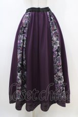 画像1: Qutie Frash / 和柄フレアロングスカート  紫 H-26-04-25-027-QU-SK-AK-ZH (1)