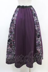 画像2: Qutie Frash / 和柄フレアロングスカート  紫 H-26-04-25-027-QU-SK-AK-ZH (2)