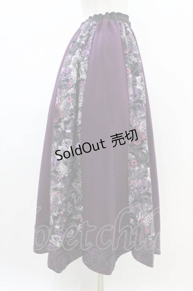 画像3: Qutie Frash / 和柄フレアロングスカート  紫 H-26-04-25-027-QU-SK-AK-ZH (3)