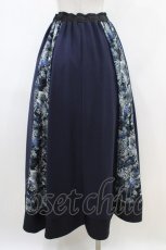 画像2: Qutie Frash / 和柄フレアロングスカート  紺 H-26-04-25-028-QU-SK-AK-ZH (2)
