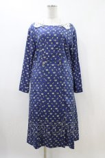 画像1: Jane Marple / Tumbling Diceのグースカラードレス - 紺 H-26-04-25-031-JM-OP-KB-ZH (1)
