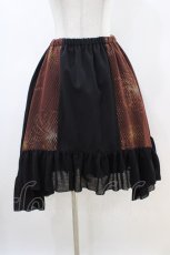 画像1: gouk / 異素材切替サイドロングスカート  黒 H-26-04-25-035-GO-SK-KB-ZH (1)