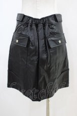 画像2: LISTEN FLAVOR / ホログラフィックレザー台形スカート  ブラック H-26-04-25-037-PU-SK-KB-ZH (2)