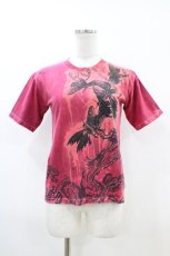 画像1: DARK RED  RUM / ダメージプリントTシャツ  赤 H-26-04-25-043-HN-TO-KB-ZH (1)
