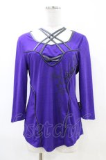 画像1: Ozz Croce / クロスネックカットソー  紫 H-26-04-25-044-OO-TO-KB-ZH (1)