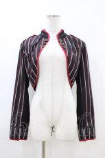 画像1: Ozz oneste / ストライプショートジャケット  黒 H-26-04-25-045-OO-JA-KB-ZH (1)