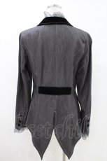 画像2: ALGONQUINS / ストライプフリルジャケット F グレー H-26-04-25-1025-AL-JA-AK-ZH (2)